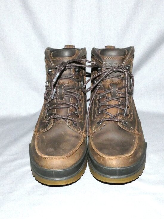 Ecco Brown Leather Track 6 Work Boots Goretex Men\'s sz 11 Moc Toe Lace Up Hiking main image 4